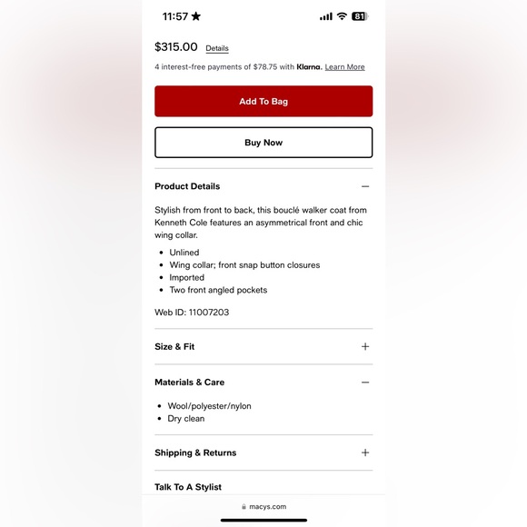 Kenneth Cole Boucle Pink Coat - Picture 4 of 4